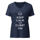 Keep Calm and Curry On Women's V-Neck Sweatshirt