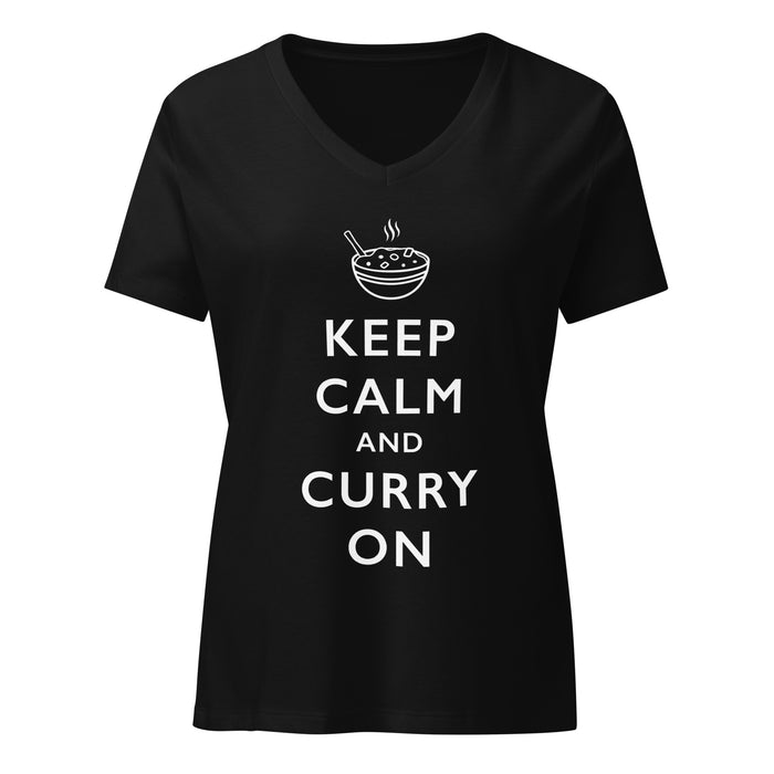 Keep Calm and Curry On Women's V-Neck Sweatshirt